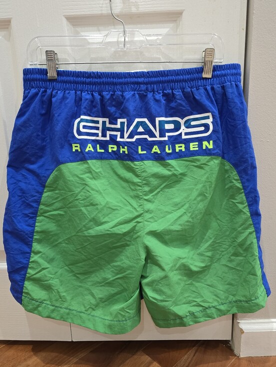 Ralph Lauren Other - VINTAGE Ralph Lauren Chaps Swim Trunks Adult LG Blue Green Bathing Suit Mens 90s
